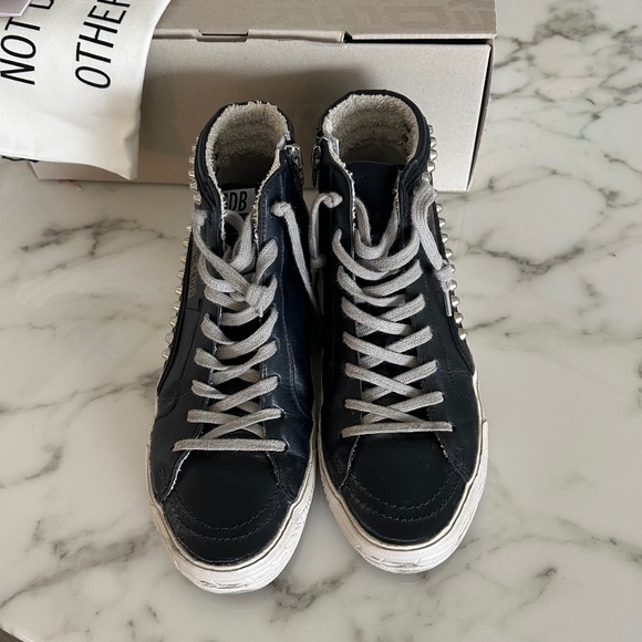 Golden Goose black leather studded slide sneakers EUC! - Picture 4 of 7